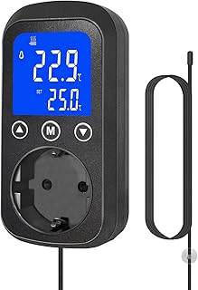 KETOTEK KT2000 Digitaler Temperaturregler 230V mit wasserdichtem Sensor Heiz und Kühlen Temperat…