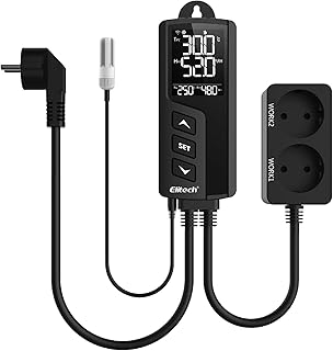 Elitech Thermostat Temperaturregler & Feuchtigkeitsregler Temperatur Steuerung Steckdosen 220V mi…