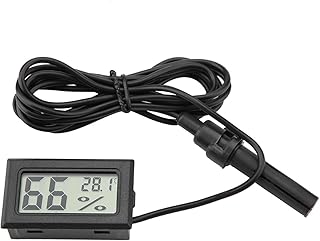 LCD Aquarium Thermometer Hygrometer Digital mit 1,5m Externer Sonde, -50°C bis 70°C Terrarium T…
