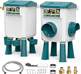 CHAMUTY Futterautomat Hühner, 7 Liter Hühnertränke Tränke Hühner, Automatische Geflügelträ…