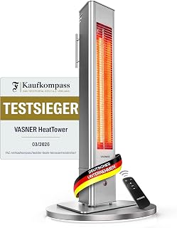 VASNER HeatTower Wärmestrahler – Infrarot Standheizstrahler 2500 Watt – Heizstrahler Terrasse …