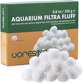 VORESTIC Filtra Fluff Filterwatte Aquarium 250 g, Filterschwamm-Balle O32 mm, Filtermaterial fur …