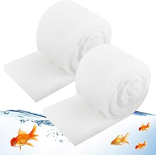 2 Stück Aquarium Filterschwamm 2M Filtermatte Eingedickt Filterwatte | Universell Zuschneidbar W…