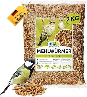 EWL Getrocknete Mehlwürmer 2kg (13L) | Vogelfutter & Wildvogelfutter
