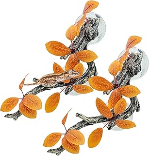 PINVNBY Snake Climbing Branch, 2 PCS Resin Reptile Zweige zum Klettern mit Saugnäpfen Reptile Ta…
