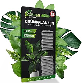 Greenyp 50x Universaldünger Grünpflanzen Düngestäbchen für alle Grünpflanzen, Zimmerpflanze…