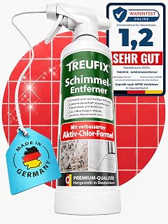 Treufix – Schimmelentferner Schimmelspray [Verbesserte Aktiv-Chlor-Formel] | für Wand, Bad, Sili…