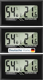 Thermo-Hygrometer 3er Set Digital – Mini Hygrometer Innen, 2-in-1 Feuchtigkeitsmessgerät & Raumt…