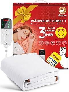 Mia&Coco Heizdecke mit Abschaltautomatik, 150 x 80 cm, Wärmeunterbett mit 12-Stunden-Timer und 3…