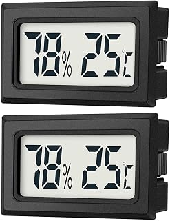 JEDEW 2er-Set Mini Digitale Thermometer-Hygrometer, Innen Temperatur- und Luftfeuchtigkeitmessger…