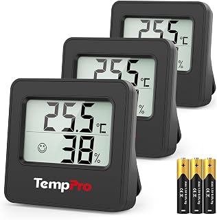 TempPro Thermo-Hygrometer Innen Digital Kompakt Hygrometer Raumthermometer | Luftfeuchtigkeitsmes…