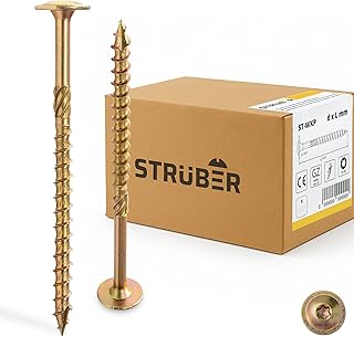 STRÜBER Tellerkopfschrauben mit Torx-Antrieb 8,0 x 120 mm, 50 Stück | Holzschrauben für Dachko…