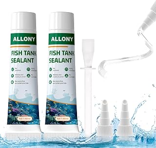 Allony Aquarium Silikon Schwarz, Gute Haftung, Schwarz, 60ml*2 | Silikon Transparent, Aquarium Kl…