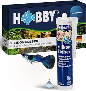 HOBBY Aquaristik Silikonkleber I 310 ml Kartusche I hochelastischer Silikon für Aquarien I alter…
