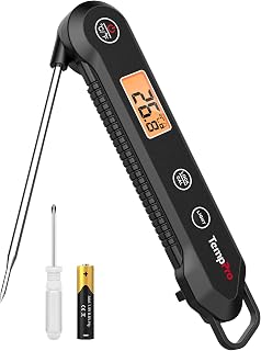 TempPro Fleischthermometer IPX6 Wasserdicht 0.5°C Präzise Grillthermometer | 3s Schnelle Reakti…