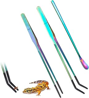 3 Stück Reptilien Futterzange Fütterlöffel(27CM+17.7CM)，Aquarium Pinzette,Stainless Steel Er…
