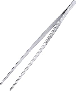 MSY BIGSUNNY Edelstahl Lebensmittel Pinzette, Präzisions Gezackte Spitzen Lebensmittelzange, 30 cm