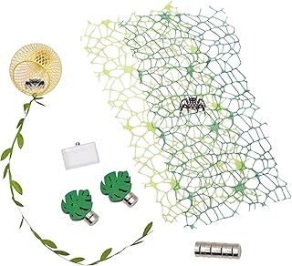 Dnoifne 6-teiliges Springspinnen Terrarium Deko-Set, Versteck & Kletter-Zubehör: Geschnitztes Ne…