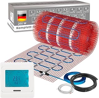 VILSTEIN Elektrische Fußbodenheizung 200W/m² – IP67 Turbo-Heizmatte | geeignet für Fliesenbo…