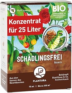 Plantura Bio-Schädlingsfrei Neem, 75 ml Konzentrat für bis zu 25 L (300 m²) | Effektive Schäd…