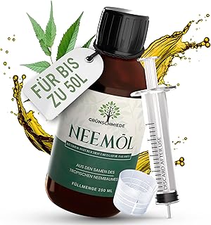 Premium Neemöl mit Emulgator [250 ml] | Neemöl für Pflanzen inkl. Dosierspritze und Dosierkapp…