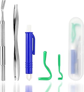 Nepfaivy 5er Zeckenzange für Hunde Katze – Zeckenzangen Set mit 2 Zeckenhaken, 2 Zeckenzangen Me…