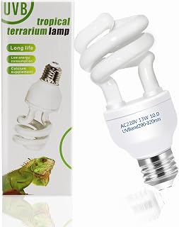 Caldarax Reptilien UVB Lampe Terrarium 10.0 13W, AC 220V E27 UVA UVB Schildkröte Lampe für Schi…