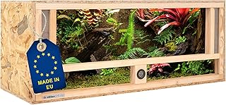 ITA Holz Terrarium 100x40x40 cm mit Frontbelüftung & Integriertem Hygrometer – Holzterrarium aus…