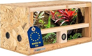 ITA Mini Terrarium 60x30x30 cm mit Seitenbelüftung & Integriertem Hygrometer – Holzterrarium aus…