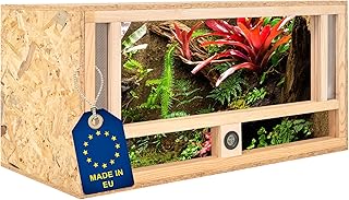 ITA Holz Terrarium 80x40x40 cm mit Frontbelüftung & Integriertem Hygrometer – Holzterrarium aus …