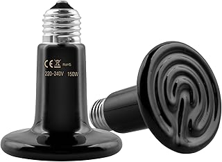 2 Stück 75W Keramik Reptilien Wärmelampe, E27 Heizlampe, AC 220V, für Tiere Terrarium, für Re…