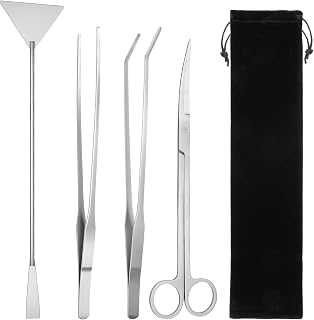 flintronic 4Stück Aquarium Aquascaping Tools, 4-in-1 Aquarium Schere Zangen | Spatel Pinzette, E…
