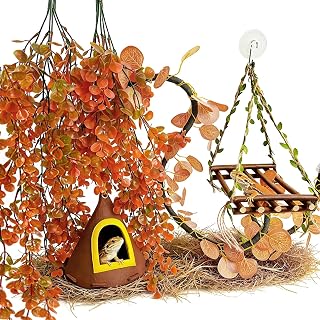 Daily Treasures Herbstliche Reptilien-Terrariumdeko mit Filzversteck | 6 Stück Herbstdekoration,…