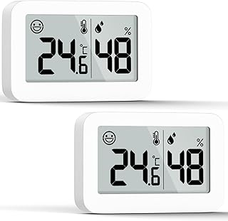 DOOMAY Mini Hygrometer Digital Thermometer Luftfeuchtigkeitsmesser 2er Pack | Kompaktes Thermomet…