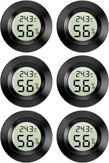 6er Mini Thermometer Hygrometer, LED Digital Temperatur Humidity Sensor, Celsius (°C) Thermo Moi…