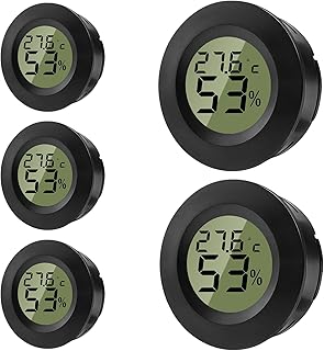 5er Set Thermometer Hygrometer Innen,Raumthermometer Digital | Mini Rund Temperatur und Luftfeuch…