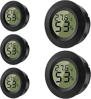5er Set Thermometer Hygrometer Innen,Raumthermometer Digital | Mini Rund Temperatur und Luftfeuch…