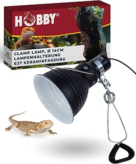 Hobby Clamp Lamp Terrarium Leuchte 14 cm I Hitzebeständige Keramikfassung E27 für Wärme-, Lich…