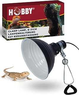 Hobby Clamp Lamp Terrarium Leuchte 21 cm I Hitzebeständige Keramikfassung E27 für Wärme-, Lich…