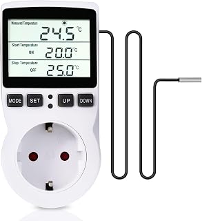 Digitaler Thermostat mit LCD-Temperaturregelung, Multifunktion, mit Timer und Sonde für Gewächs…