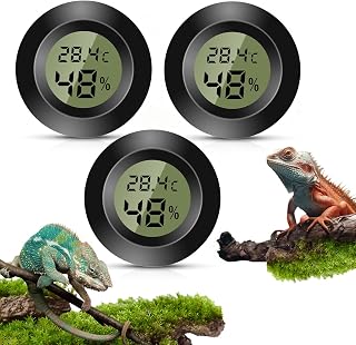 3 Stück Thermometer Hygrometer Innen, Rund Hygrometer, Mini Digital LCD-Monitor Thermometer, Feu…