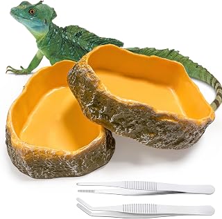2 Stück Wasserschale Terrarium,Reptilien Näpfe,Terrarium Näpfe,Terrarium Trinkschale für Geck…
