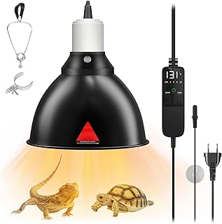 GlowUp Wärmelampe Terrarium, 5.5-Zoll Reptilien Wärmelampe mit Thermostat und Timer, E27 Reptil…
