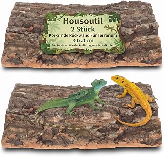 Housoutil Korkrinde für Terrarium Rückwand – 2 Stück Korkplatte 30x20cm Natürliche Baumrinde …