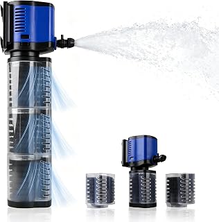 Tararium Aquarien Innenfilter für 300-750L Becken mit 1500L/h Tauchpumpe sowie 4-in-1 Wellenfunk…