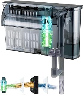 Tararium Außenfilter/Hängefilter/Rucksackfilter für Aquarien 150-400L 1000L/h 5W UV-Lampe mit …
