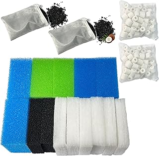Aquarium Filter Medien Set Kompatibel mit Juwel Bioflow 3.0 M (2 Blaue Feinstsponge, 2 Blaue Grob…