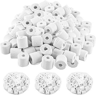 4 Stück Keramik Filterringe – Aquarium-Filtermedien – Keramikringe Biologischer Filter für Aqua…