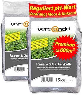 versando 30kg Rasenkalk & Gartenkalk bis 600m²: verdrängt Moos Unkraut Pilze fördert Boden & W…