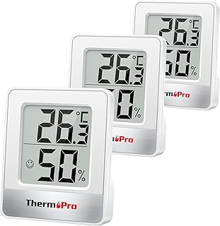 ThermoPro TP49W-3 digitales Mini Thermo-Hygrometer Thermometer innen Raumthermometer 3 er Tempera…